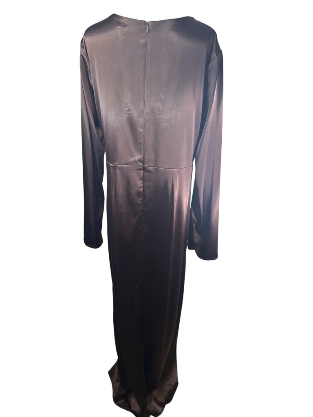 Remi X Revolve OX Choc Brown Dress Long Sleeve Plunge Neck - Picture 3 of 16